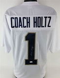 Lou Holtz Signed Fighting Irish Jersey (JSA COA) Head Coach1988 National Champs