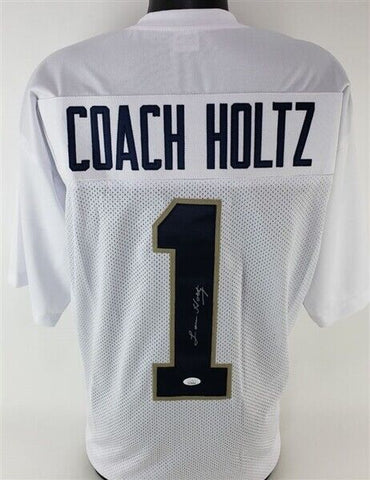 Lou Holtz Signed Fighting Irish Jersey (JSA COA) Head Coach1988 National Champs