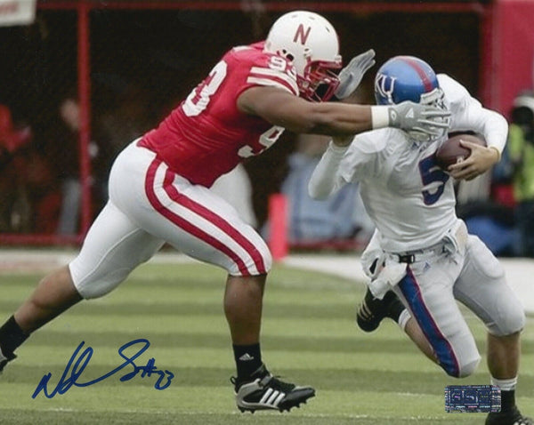 NDAMUKONG SUH AUTOGRAPHED SIGNED NEBRASKA CORNHUSKERS 8x10 PHOTO COA