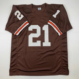 Autographed/Signed Eric Metcalf Cleveland Brown Football Jersey JSA COA