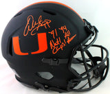 Warren Sapp Signed Miami Authentic Eclipse Speed FS Helmet 2Insc-Beckett W