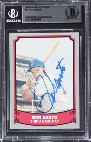 Cubs Ron Santo Authentic Signed 1988 Pacific Legends #97 Card BAS Slabbed