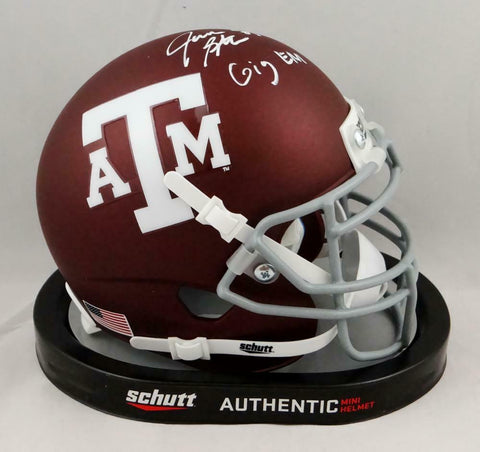 Jace Sternberger Signed A&M Maroon Schutt Mini Helmet w/Insc - JSA W Auth *White