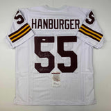 Autographed/Signed Chris Hanburger HOF 2011 Washington White Jersey JSA COA