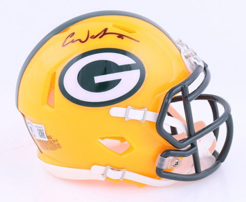 Christian Watson Signed Packer Speed Mini Helmet (Beckett) Wide Receiver