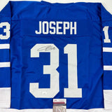 Autographed/Signed Curtis Joseph Toronto Blue Hockey Jersey JSA COA