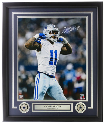 Micah Parsons Signed Framed 16x20 Dallas Cowboys Photo Fanatics