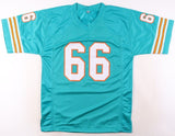 Larry Little Signed Dolphins Teal Jersey (JSA COA) 1972 Miami 17-0 Unbeaten Team