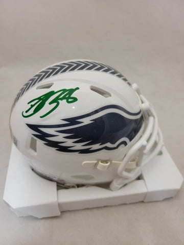 SAQUON BARKLEY SIGNED PHILADELPHIA EAGLES STS 3 SPEED MINI HELMET BECKETT QR