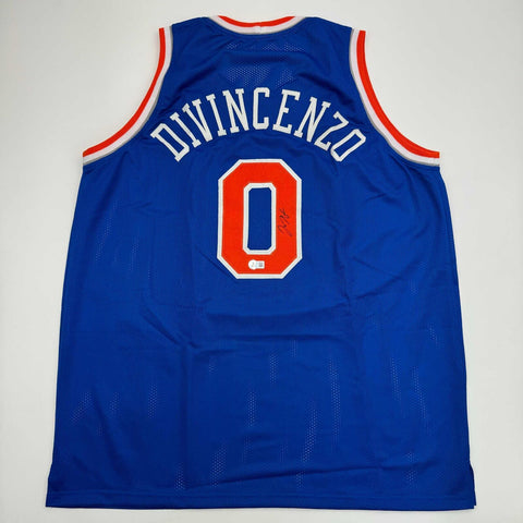 Autographed/Signed Donte Divincenzo New York Blue Basketball Jersey Beckett COA