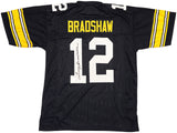 STEELERS TERRY BRADSHAW AUTOGRAPHED SIGNED BLACK JERSEY BECKETT WITNESS 230649