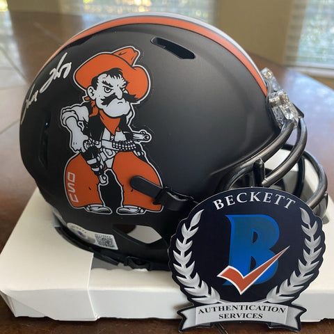 THURMAN THOMAS SIGNED AUTOGRAPHED OSU COWBOYS MINI HELMET BECKETT