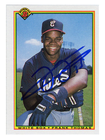 Frank Thomas Signed White Sox 1990 Bowman Rookie Card #320 (SCHWARTZ SPORTS COA)