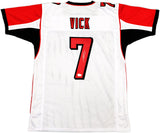 ATLANTA FALCONS MICHAEL VICK AUTOGRAPHED WHITE JERSEY BECKETT BAS WITNESS 230183