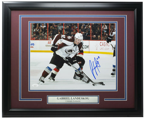 Gabriel Landeskog Signed Framed 11x14 Colorado Avalanche Photo JSA