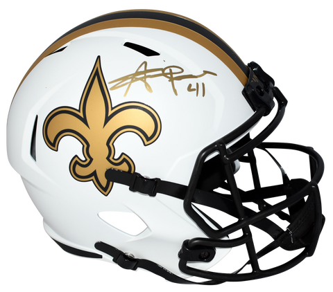 ALVIN KAMARA SIGNED NEW ORLEANS SAINTS FULL SIZE SPEED LUNAR HELMET BECKETT