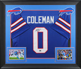 Keon Coleman Authentic Signed Blue Pro Style Framed Jersey BAS Witnessed