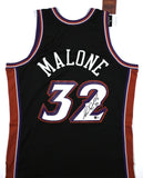 Karl Malone Signed Utah Jazz Mitchell & Ness Black Jersey- Beckett W Hologram