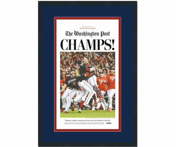 Framed Washington Post Champs Nationals 2019 World Series Newspaper 17x27 Photo