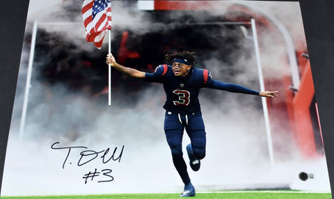 TANK DELL SIGNED AUTOGRAPHED HOUSTON TEXANS SMOKE 16x20 PHOTO BECKETT