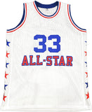 CELTICS LARRY BIRD AUTOGRAPHED WHITE ALL STAR JERSEY BECKETT WITNESS 233366