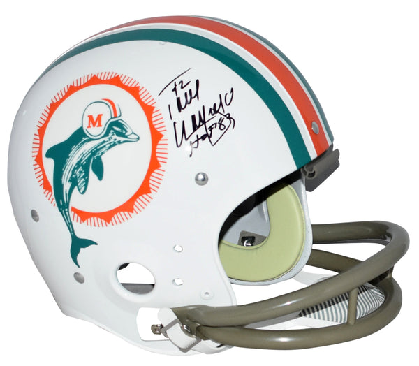 PAUL WARFIELD SIGNED MIAMI DOLPHINS FULL SIZE THROWBACK TK HELMET W/ HOF 83