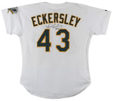 Athletics Dennis Eckersley Signed White Russell Athletic Jersey BAS #X71279