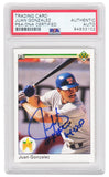 Juan Gonzalez Signed 1990 Upper Deck Rookie Card #72 w/2x MVP (PSA Encapsulated)