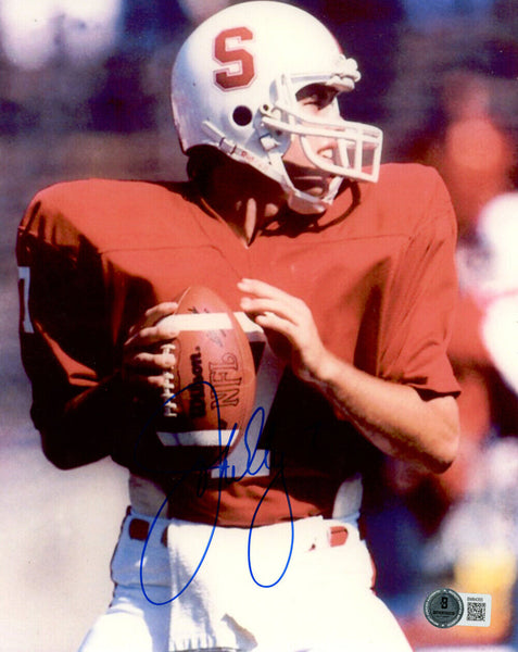 John Elway Autographed/Signed Stanford Cardinal 8x10 Photo Beckett 47319