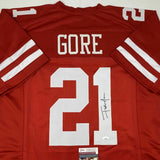 Autographed/Signed FRANK GORE San Francisco Red Football Jersey JSA COA Auto