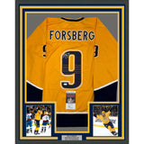 Framed Autographed/Signed Filip Forsberg 35x39 Nashville Yellow Jersey JSA COA