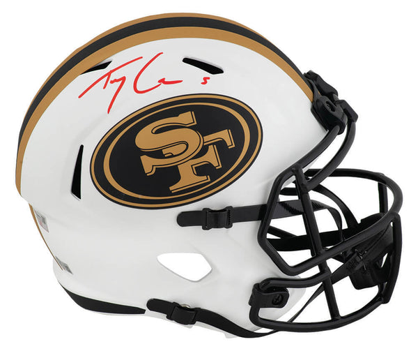 Trey Lance Signed 49ers LUNAR Riddell Full Size Speed Replica Helmet -(Fanatics)