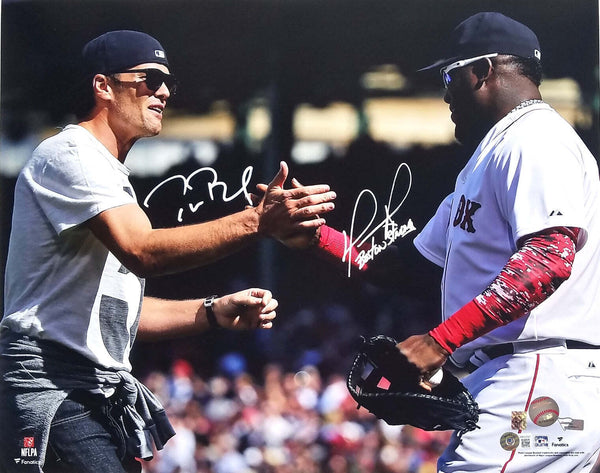 Tom Brady & David Ortiz Signed Patriots Red Sox 16x20 Photo W/Boston Strong BAS