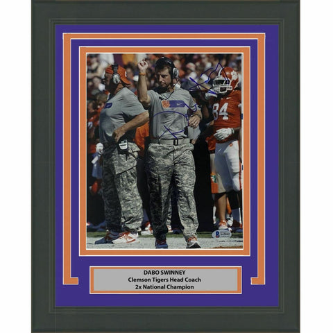 FRAMED Autographed/Signed DABO SWINNEY Clemson Tigers 8x10 Photo Beckett BAS COA