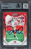 49ers Joe Montana Signed 2021 Playoff #194 Card Auto Graded 10! BAS Slabbed