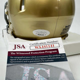 Autographed/Signed Joe Theismann CHOF 2003 Notre Dame Irish Mini Helmet JSA COA