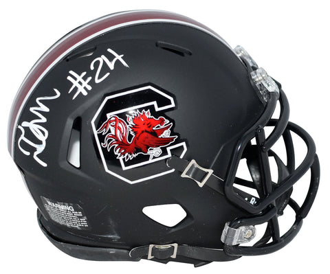 ISRAEL MUKUAMU SIGNED SOUTH CAROLINA GAMECOCKS BLACK SPEED MINI HELMET COA