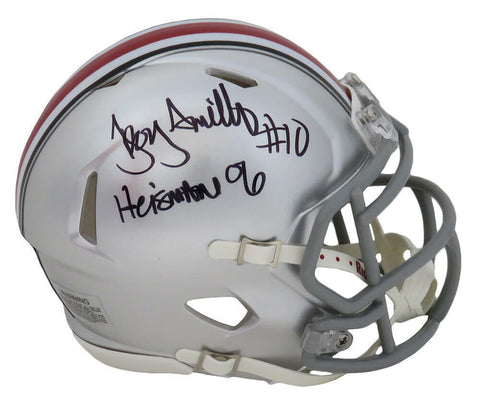 Troy Smith Signed Ohio State Buckeyes Riddell Speed Mini Helmet w/Heisman'06 -SS