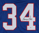 Thurman Thomas Signed Buffalo Bills Career Highlight Stat Jersey (Beckett COA)