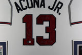 Ronald Acuna Jr Autographed Braves Nike Framed Jersey 2023 NL MVP 40/70 Beckett