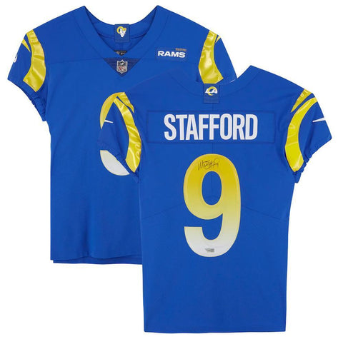 MATTHEW STAFFORD Autographed Los Angeles Rams Blue Nike Elite Jersey FANATICS