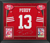 49ers Brock Purdy Authentic Signed Red Nike Game Framed Jersey Fanatics