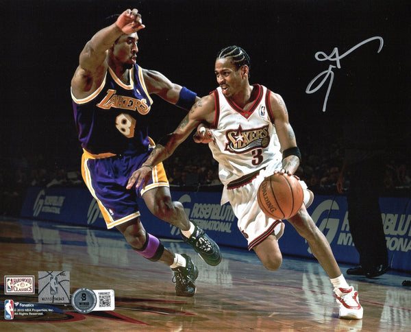 Allen Iverson Autographed Philadelphia 76ers Vs. Kobe Bryant 8x10 Photo Beckett