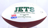 Boomer Esiason Autographed New York Jets Logo Football - Beckett W Hologram