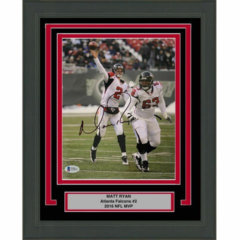 FRAMED Autographed/Signed MATT RYAN Atlanta Falcons 8x10 Photo Beckett COA #3