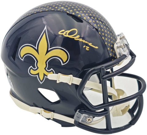 CHRIS OLAVE AUTOGRAPHED SAINTS BLACK 2022 ALTERNATE MINI HELMET BECKETT 230110