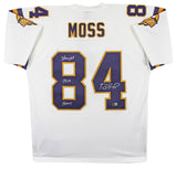 Vikings Randy Moss "Straight Cash Homie" Signed White M&N Jersey BAS Witnessed