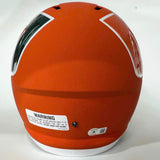 Autographed/Signed Ed Reed Miami Full Size FS F/S Speed Replica Helmet BAS COA