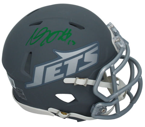 Davante Adams Autographed New York Jets Slate Mini Speed Helmet Beckett