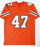 Michael Irvin Autographed Orange College Style Jersey - Beckett W Auth *4